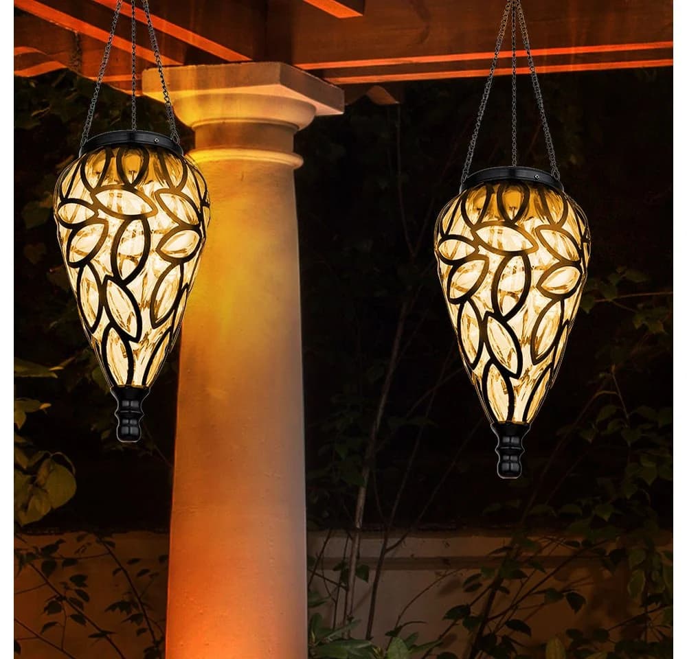 GLOBO LIGHTING Solarleuchte LED Hängeleuchte Warmweiß Tropfen Design