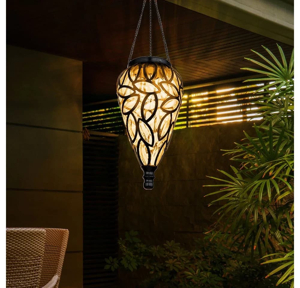 GLOBO LIGHTING Solarleuchte LED Hängeleuchte Warmweiß Tropfen Design - Bild 4