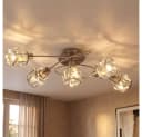 GLOBO LIGHTING Deckenlampe 5x E14 Glaskristall Chrom Silber Bild 2