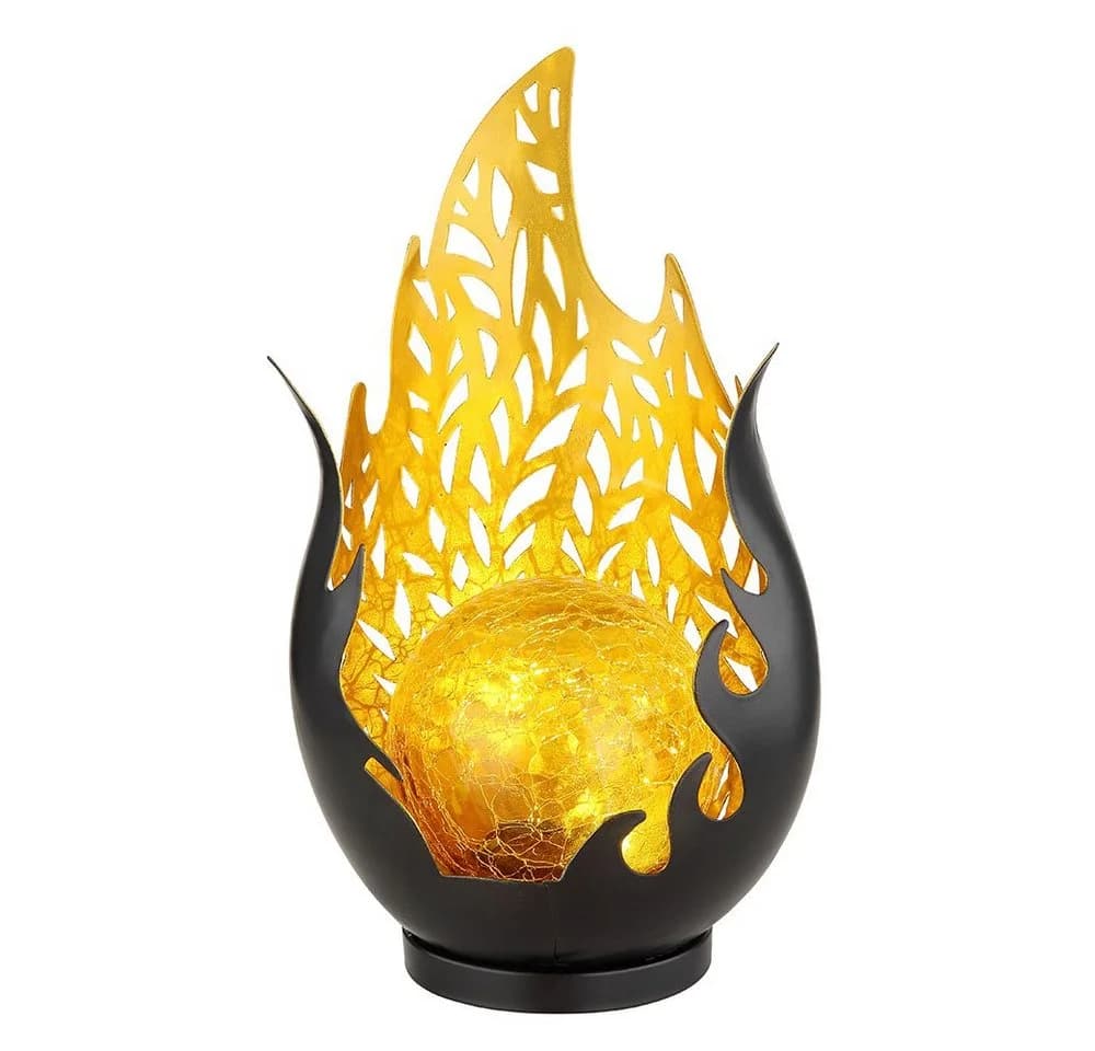GLOBO LIGHTING LED Solarleuchte Schwarz/Gold Warmweiß IP44 - Bild 2