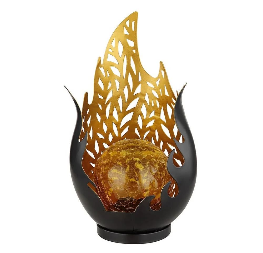 GLOBO LIGHTING LED Solarleuchte Schwarz/Gold Warmweiß IP44 - Bild 3