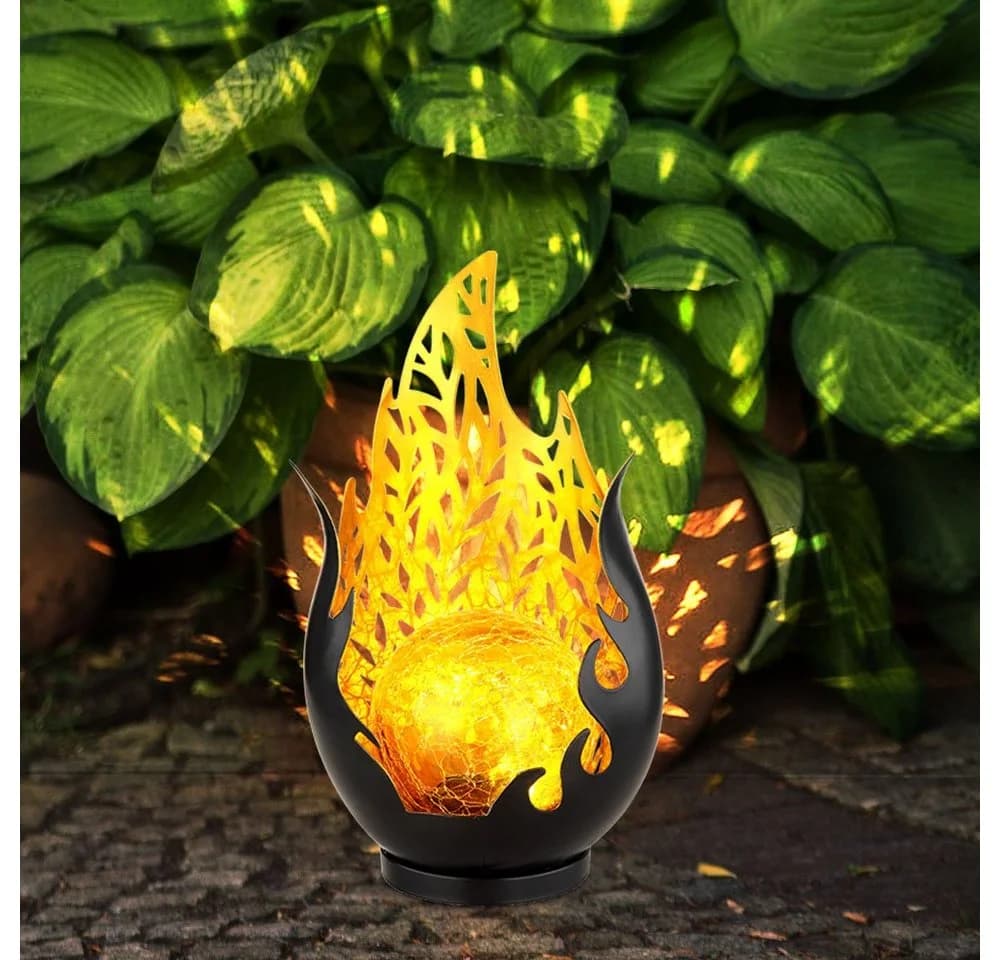 GLOBO LIGHTING LED Solarleuchte Schwarz/Gold Warmweiß IP44 - Bild 5