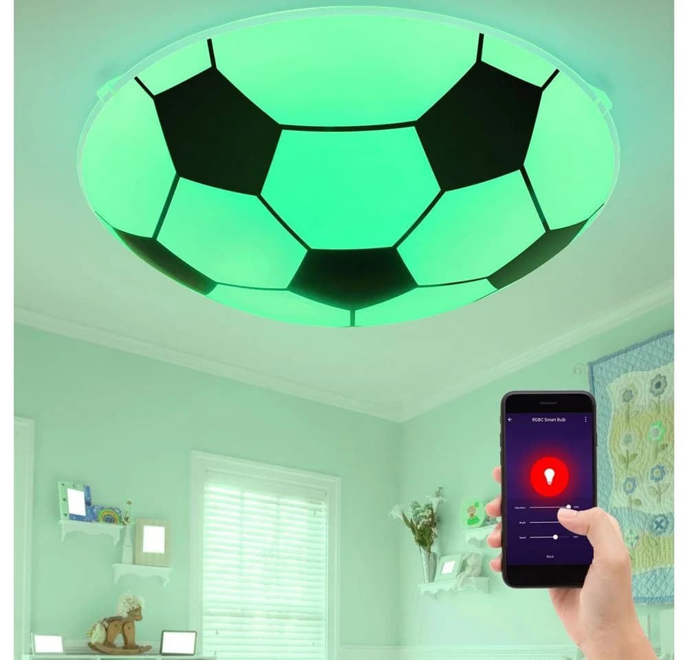GLOBO LIGHTING Smarte LED-Leuchte Fußball Glas Deckenlampe Alexa