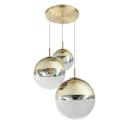 GLOBO LIGHTING LED Pendelleuchte 3-flammig Glas Gold Bild 1