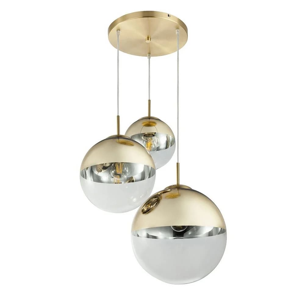 GLOBO LIGHTING LED Pendelleuchte 3-flammig Glas Gold