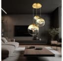 GLOBO LIGHTING LED Pendelleuchte 3-flammig Glas Gold Bild 2