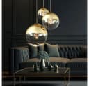 GLOBO LIGHTING LED Pendelleuchte 3-flammig Glas Gold Bild 3