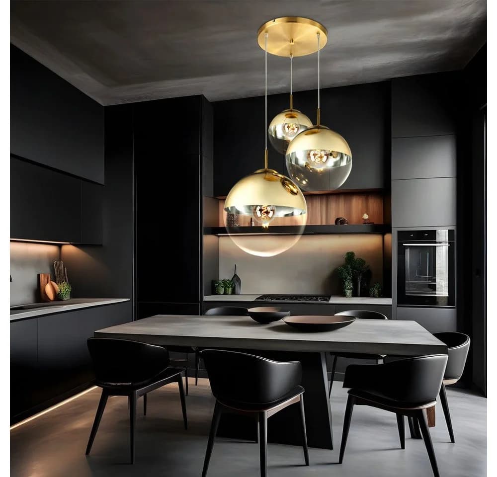 GLOBO LIGHTING LED Pendelleuchte 3-flammig Glas Gold - Bild 4