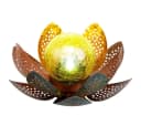 GLOBO LIGHTING Solar Gartenleuchte Lotus Blume Grün/Gold LED Bild 1