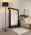 GLOBO LIGHTING Stehlampe Schwarz Samt mit Leselampe und Flexo-Arm Bild 1