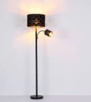 GLOBO LIGHTING Stehlampe Schwarz Samt mit Leselampe und Flexo-Arm Bild 2