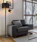 GLOBO LIGHTING Stehlampe Schwarz Samt mit Leselampe und Flexo-Arm Bild 5