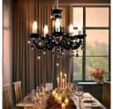 GLOBO LIGHTING Kronleuchter 5 Flammig Schwarz Hängeleuchte Esszimmer Bild 1