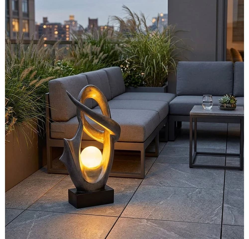 GLOBO LIGHTING LED Solarleuchte Feuer Effekt Garten Terrassen