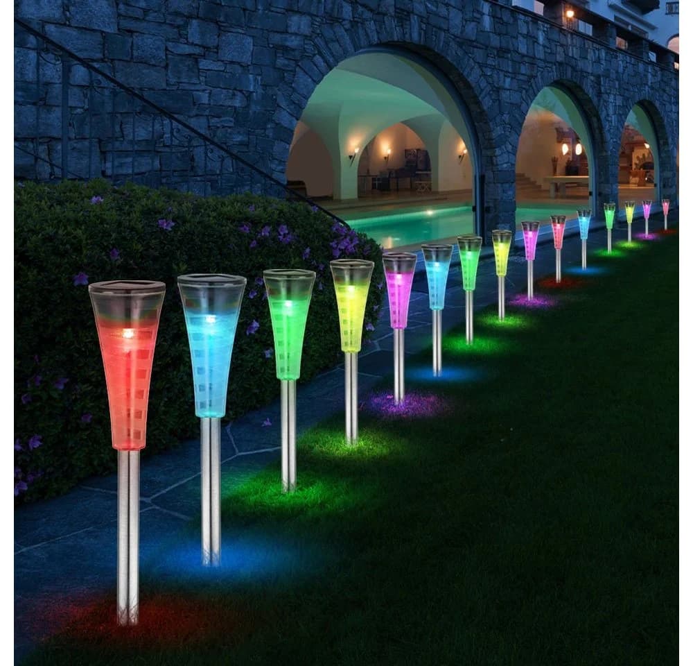 GLOBO LIGHTING LED Solarleuchte 15er Set RGB Farbwechsler