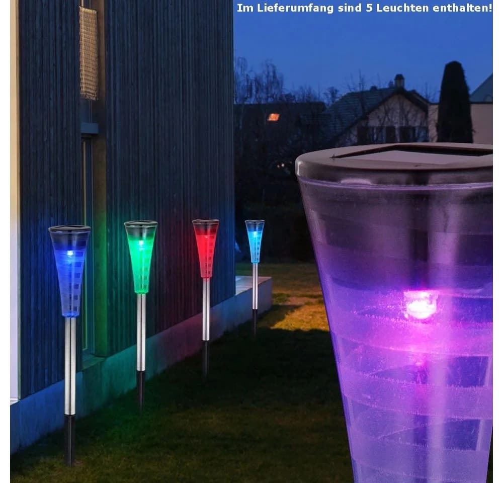 GLOBO LIGHTING LED Solarleuchte 15er Set RGB Farbwechsler - Bild 4