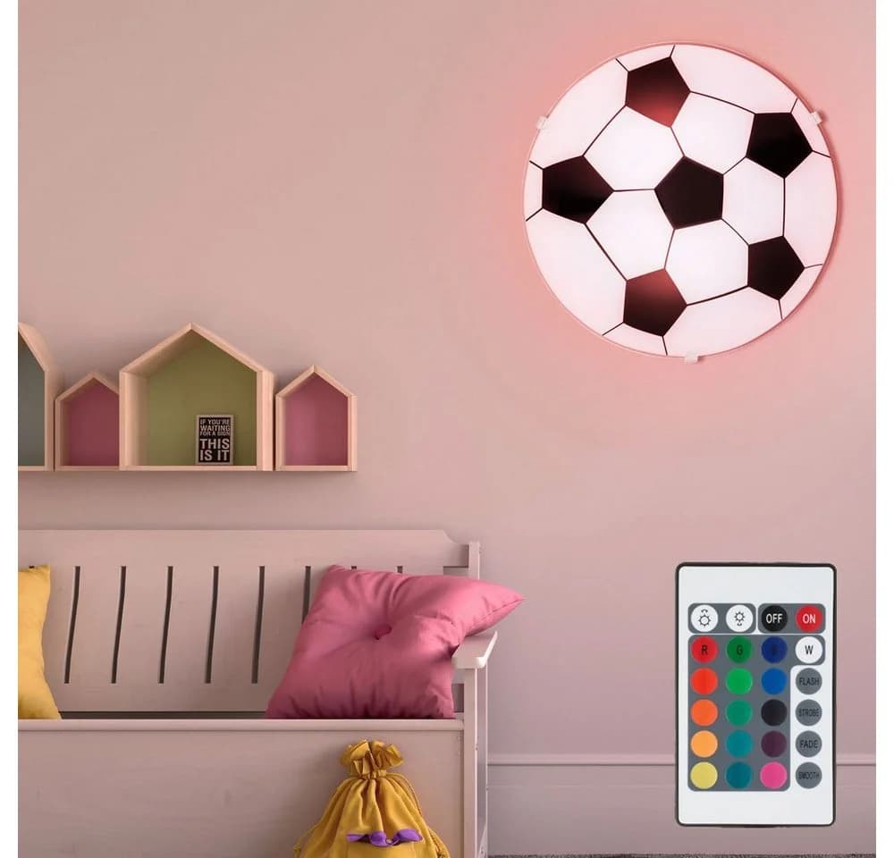 GLOBO LIGHTING Dekolicht LED Deckenleuchte Fußball Schwarz/Weiss Dimmbar
