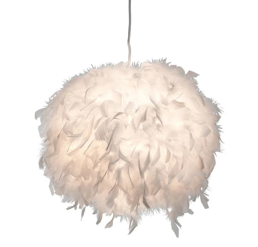 GLOBO LIGHTING Hängeleuchte Weiß mit Entenfedern und RGB LED