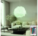 GLOBO LIGHTING Hängeleuchte Weiß mit Entenfedern und RGB LED Bild 3