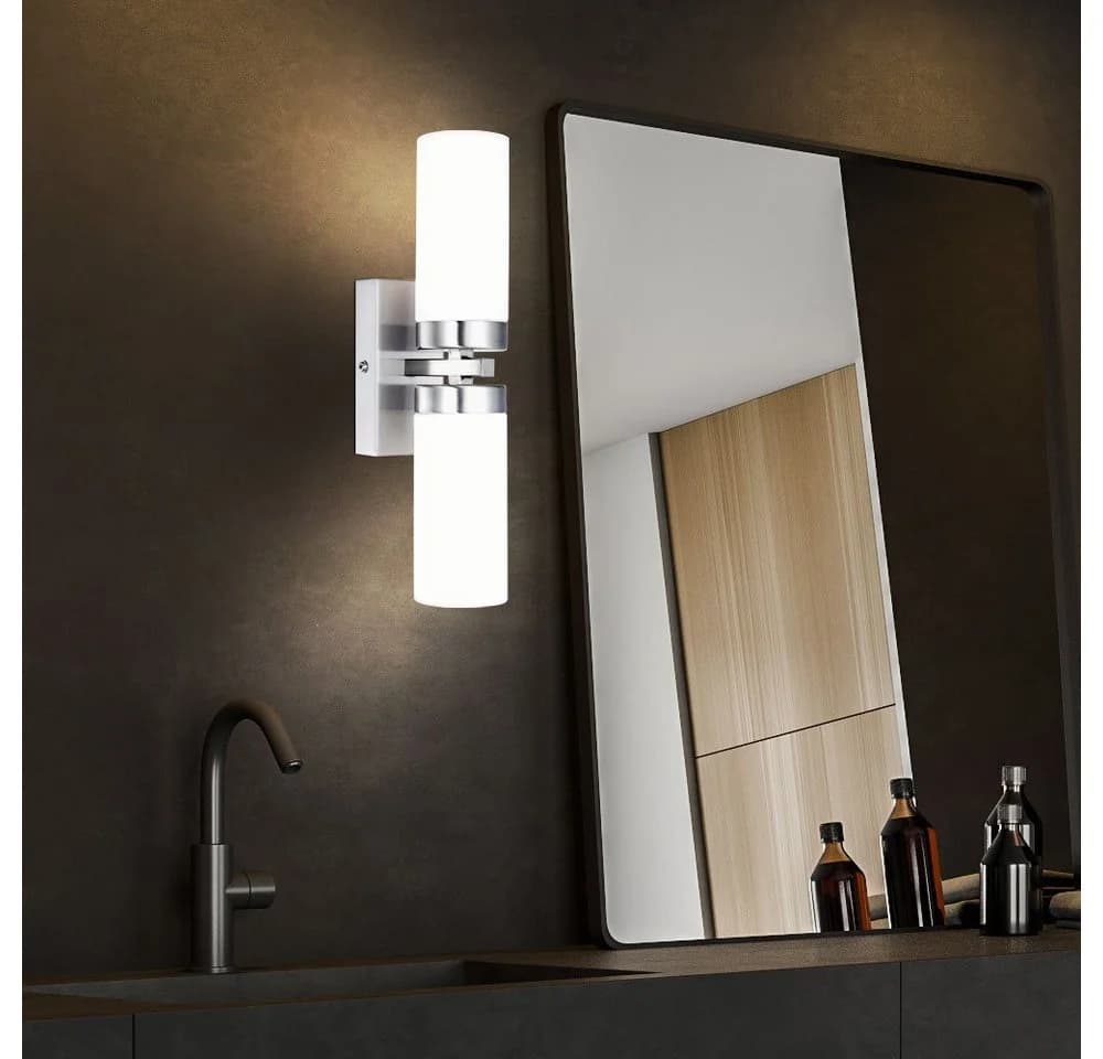 GLOBO LIGHTING LED Wandleuchte Silber IP44 mit Leuchtmittel - Bild 3