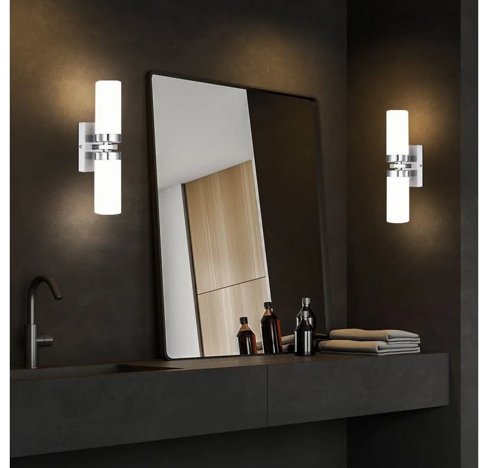 GLOBO LIGHTING LED Wandleuchte Silber IP44 mit Leuchtmittel - Bild 4
