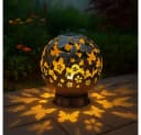 NOWA LED Solarleuchte Kugel Schwarz mit Schmetterlingsdesign Bild 4