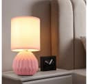 GLOBO LIGHTING Tischleuchte 2er Set Pink Keramik Textil Bild 3