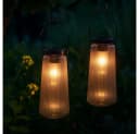 GLOBO LIGHTING LED Solarleuchte Schwarz Glas Warmweiß 2er Set Bild 4