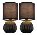 GLOBO LIGHTING Tischleuchte Keramik Stoff Schwarz 2er Set Bild 2