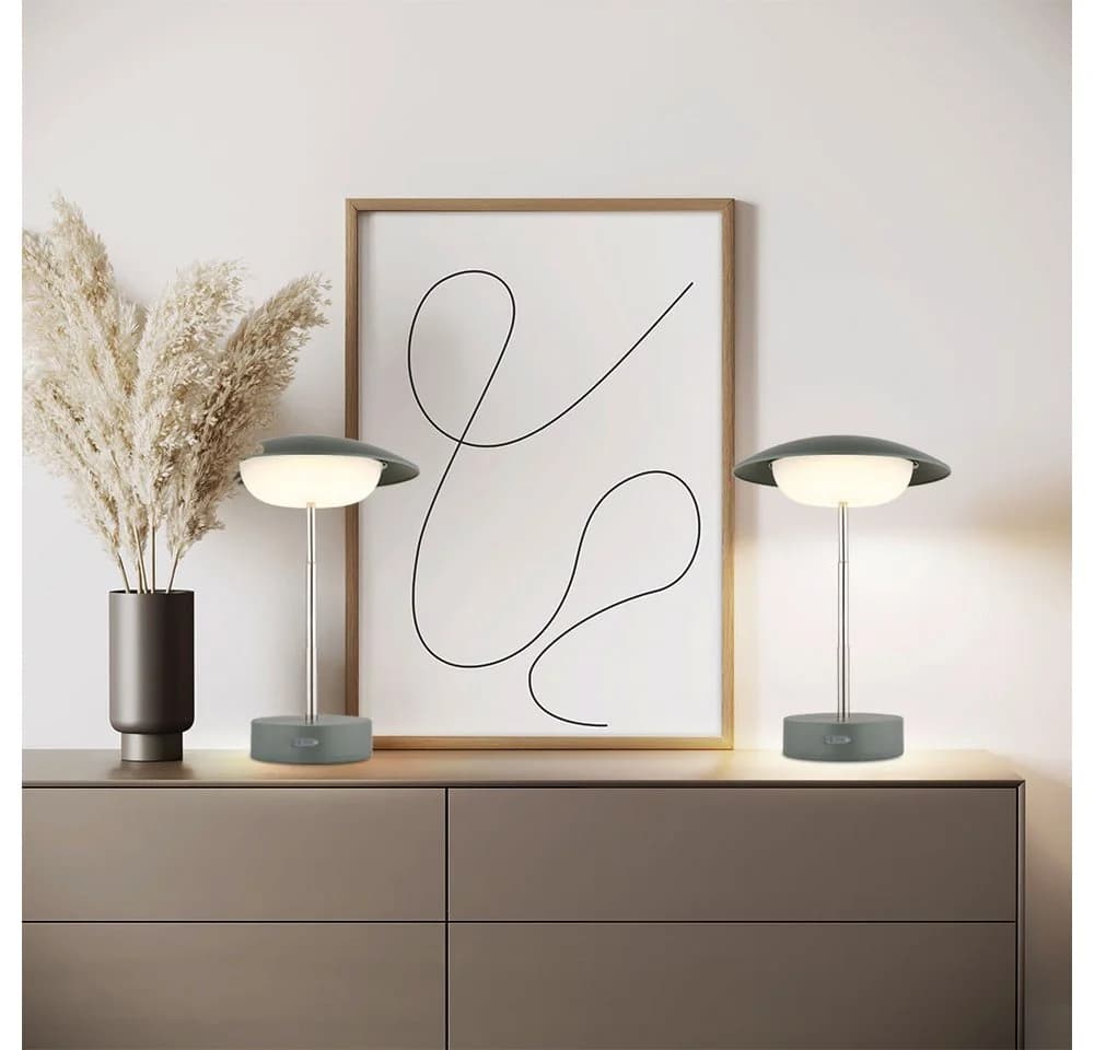 GLOBO LIGHTING LED Tischleuchte Grün Touchdimmer höhenverstellbar 2er Set