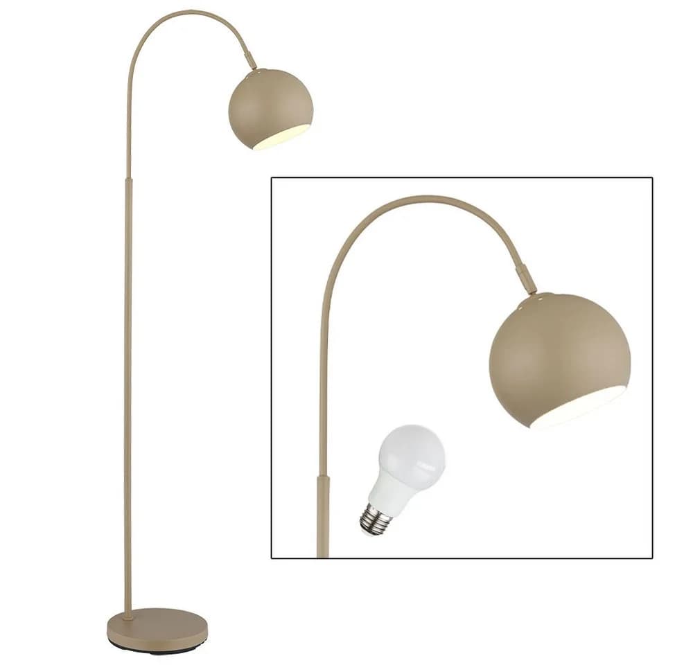 Moderne Stehlampe aus Metall in Sandfarben