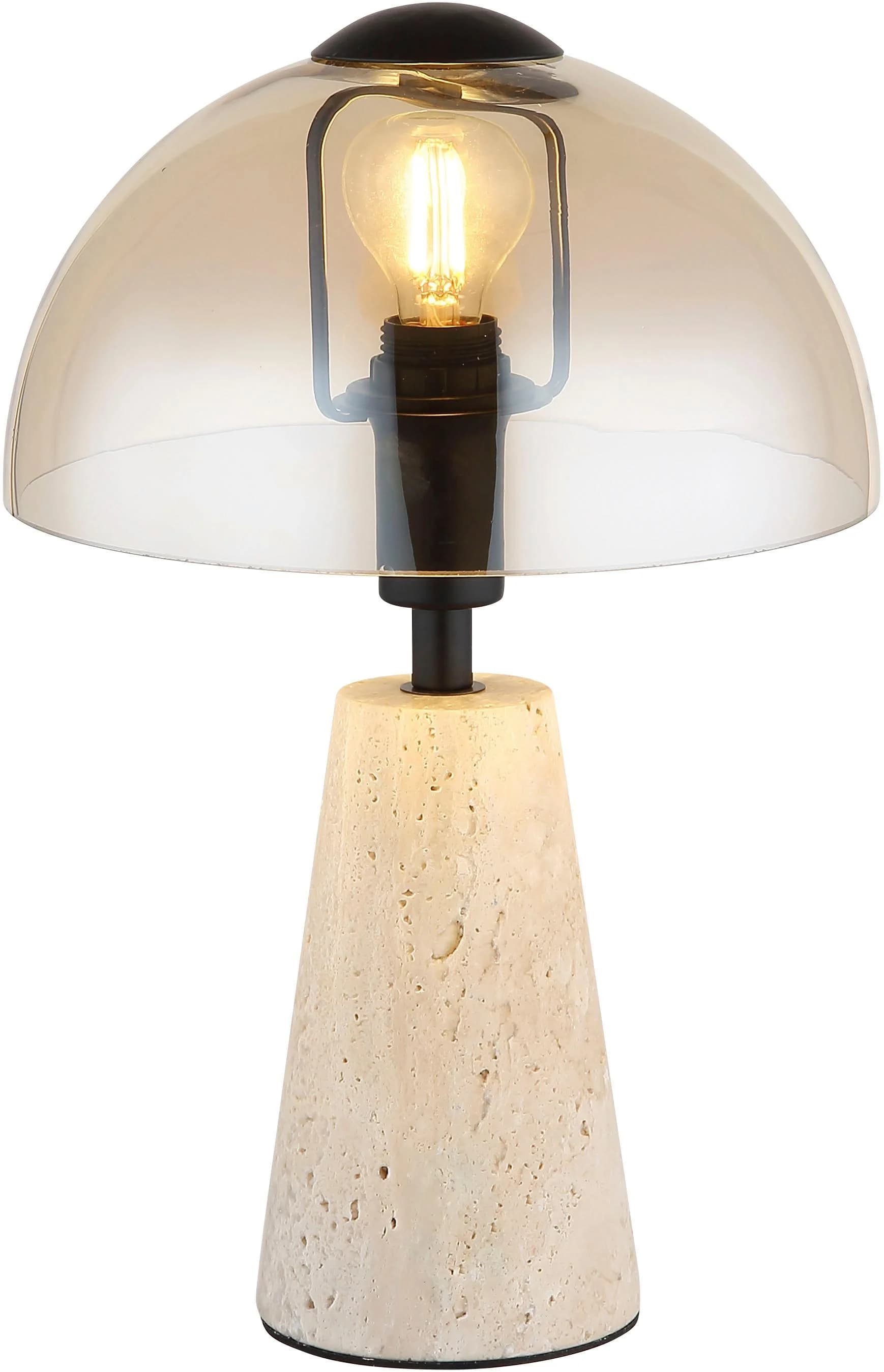 Tischleuchte LARS Grau Travertine Stein
