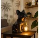 GLOBO LIGHTING Tischleuchte DOGO Hundelampe Schwarz Keramik Metall Bild 3