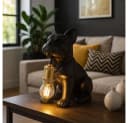 GLOBO LIGHTING Tischleuchte DOGO Hundelampe Schwarz Keramik Metall Bild 5