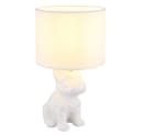 GLOBO LIGHTING Tischleuchte Französische Bulldogge Keramik Weiß Bild 1