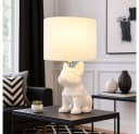 GLOBO LIGHTING Tischleuchte Französische Bulldogge Keramik Weiß Bild 3