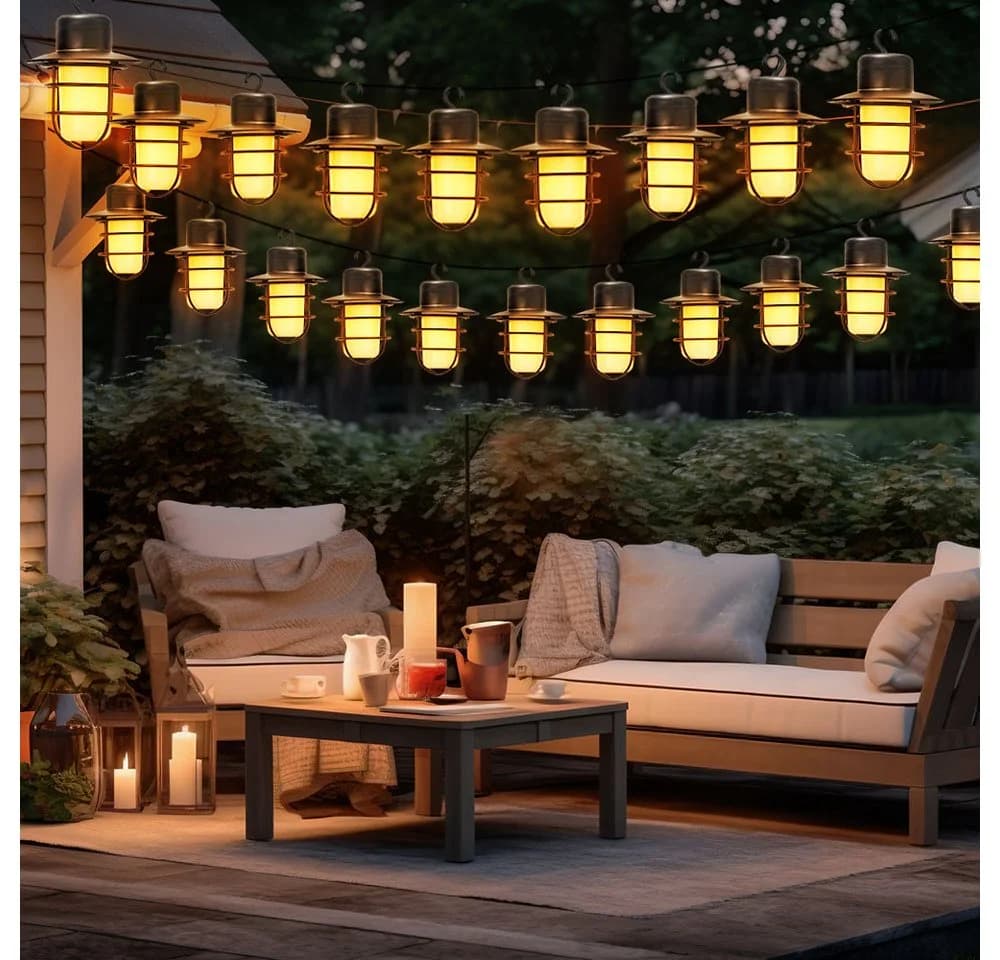 NOWA Solar-Lichterkette 24 LEDs Schwarz Warmweiß - Bild 5