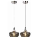 NOWA Pendelleuchte 2x Metall Glas rauchfarben nickel E14 Bild 1