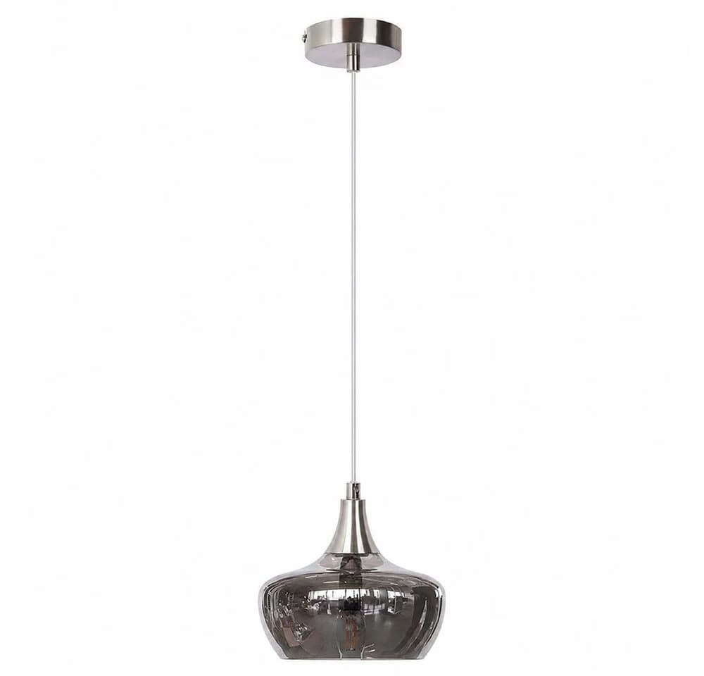 NOWA Pendelleuchte 2x Metall Glas rauchfarben nickel E14 - Bild 5