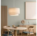NOWA Pendelleuchte Textilschirm Beige Bild 2
