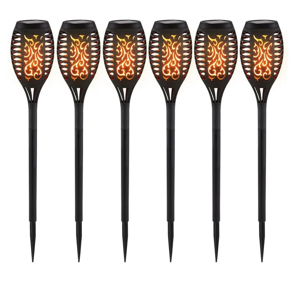 GLOBO LIGHTING LED Außen-Stehlampe Schwarz Solar Feuereffekt - Bild 2