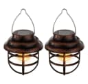 GLOBO LIGHTING LED Solarleuchte 2er Set Laterne Gartendeko Rost Klar Bild 2