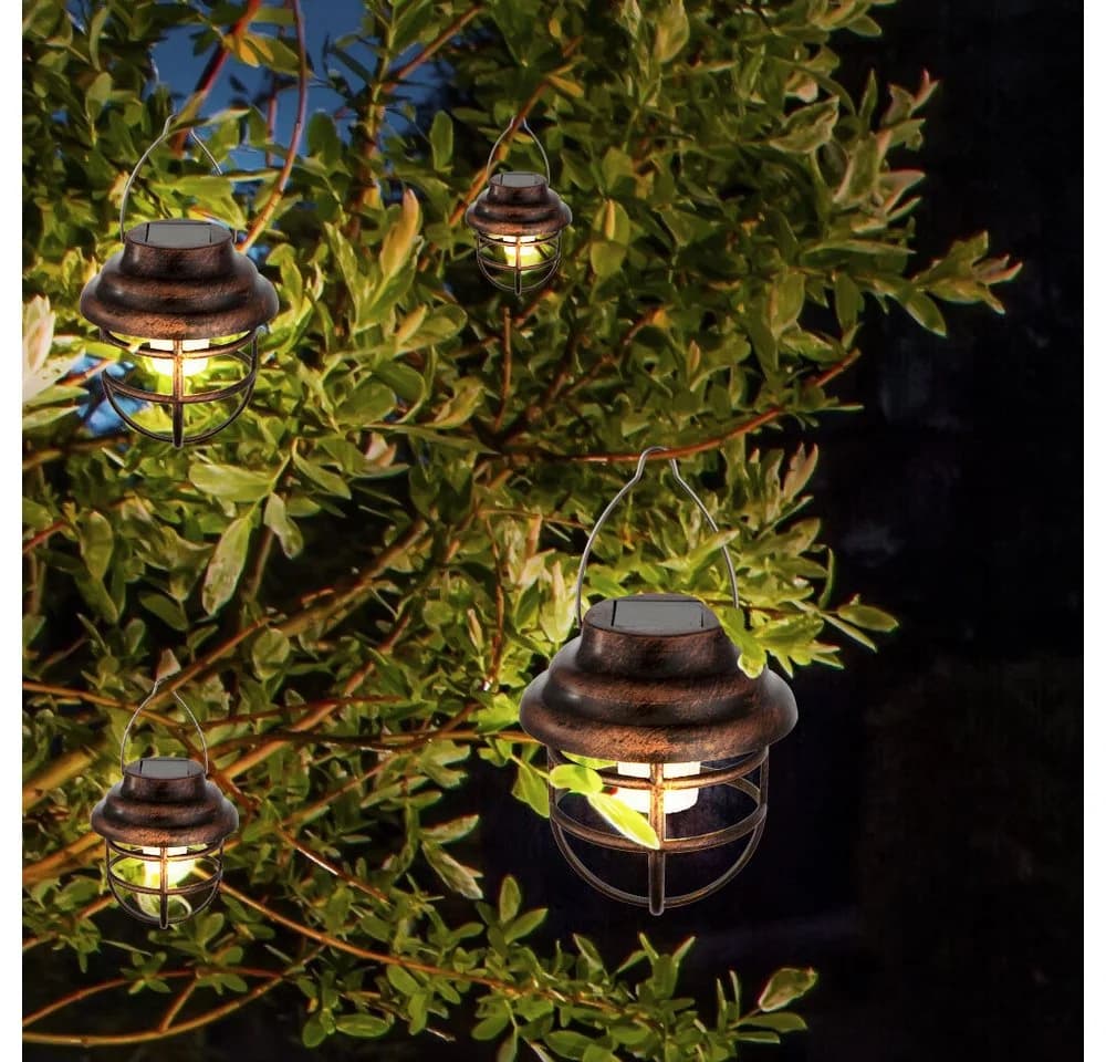 GLOBO LIGHTING LED Solarleuchte 2er Set Laterne Gartendeko Rost Klar - Bild 5