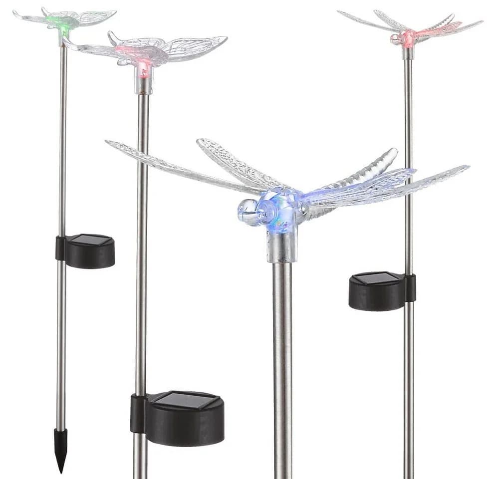 GLOBO LIGHTING LED Solarleuchte 8er Set Farbwechsel Schmetterling Libelle