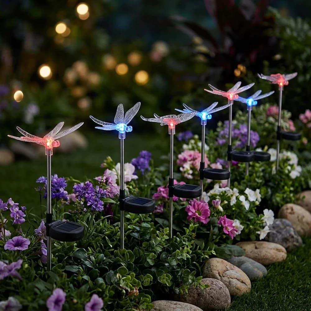 GLOBO LIGHTING LED Solarleuchte 8er Set Farbwechsel Schmetterling Libelle - Bild 4