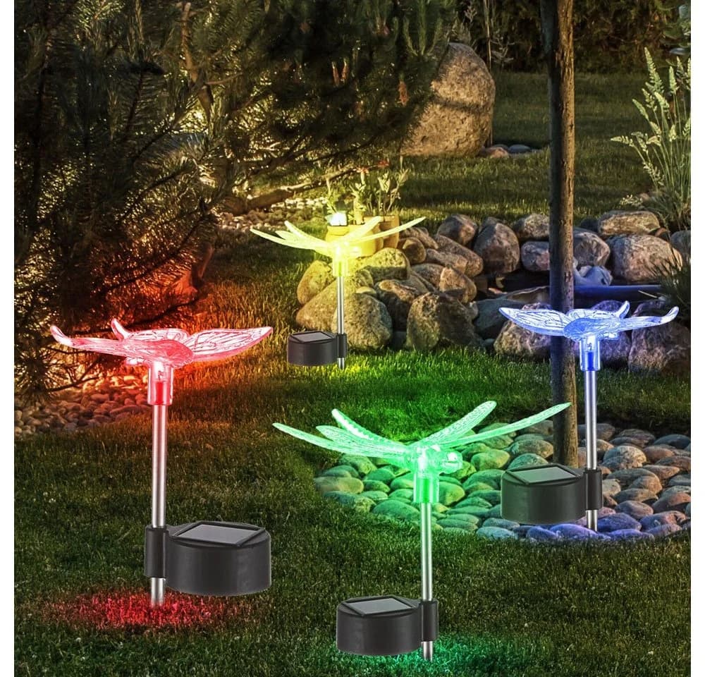GLOBO LIGHTING LED Solarleuchte 8er Set Farbwechsel Schmetterling Libelle - Bild 5