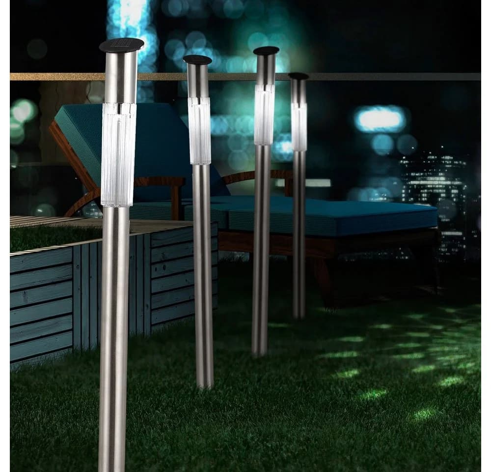 GLOBO LIGHTING Solar-Steckleuchten 8er Set Edelstahl Weiß - Bild 5