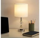 GLOBO LIGHTING LED Tischleuchte Chrom Weiß Kristallglas Bild 3