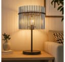 GLOBO LIGHTING Schreibtischlampe Schwarz Glasstäbe LED Bild 3