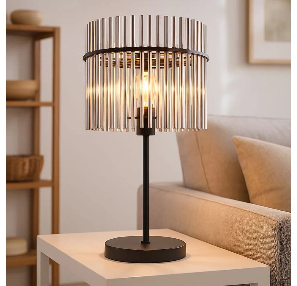 GLOBO LIGHTING Schreibtischlampe Schwarz Glasstäbe LED - Bild 5
